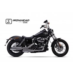 H-D DYNA STREET BOB 2006-2016 HC1-3C SLIP ON (UPPER MUFFLER) - IRONHEAD ROUND CHROME