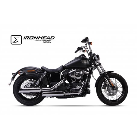 H-D DYNA STREET BOB 2006-2016 HC1-3C SLIP ON (UPPER MUFFLER) - IRONHEAD ROUND CHROME
