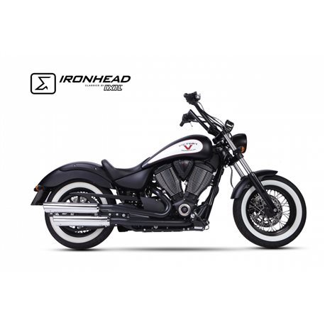VICTORY VEGAS - HAMMER 06-16 HC1-2C SLIP ON (LOWER MUFFLER) - IRONHEAD ROUND CHROME