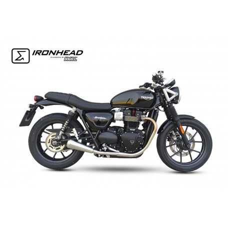 TRIUMPH STREET TWIN 16-20 (DP01) OVC11SS SLIP ON (LEFT MUFFLER) - IRONHEAD CONICAL MATT INOX