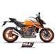 KTM 1290 SUPER DUKE R (2021 - 2023) - Euro 5 Escape Twin S1-CNC titanio, con tapa de salida mecanizado a partir de un bloque mac
