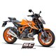 KTM 1290 SUPER DUKE R (2021 - 2023) - Euro 5 Escape Twin S1-CNC titanio, con tapa de salida mecanizado a partir de un bloque mac