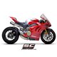 DUCATI PANIGALE V4 R (2019 - 2020) Línea de escape completa WSBK 4-2-1-2 titanio Cu-Nb, con escapes CR-T M2 carbono