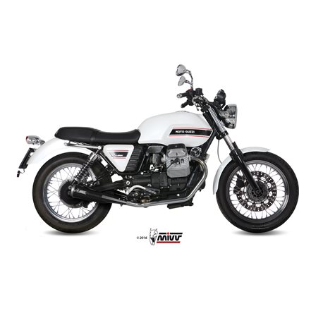 MOTO GUZZI V7 CLASSIC / SPECIAL 2008 2016 GHIBLI INOX NERO CERAMICO 2 SILENCIOSOS