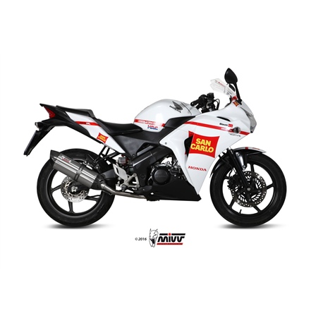 HONDA CBR 125 R 2011 2016 SUONO INOX COPA CARBONO LINEA COMPLETA 1x1